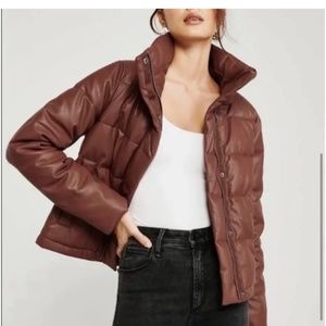 Abercrombie & Fitch faux leather puffer